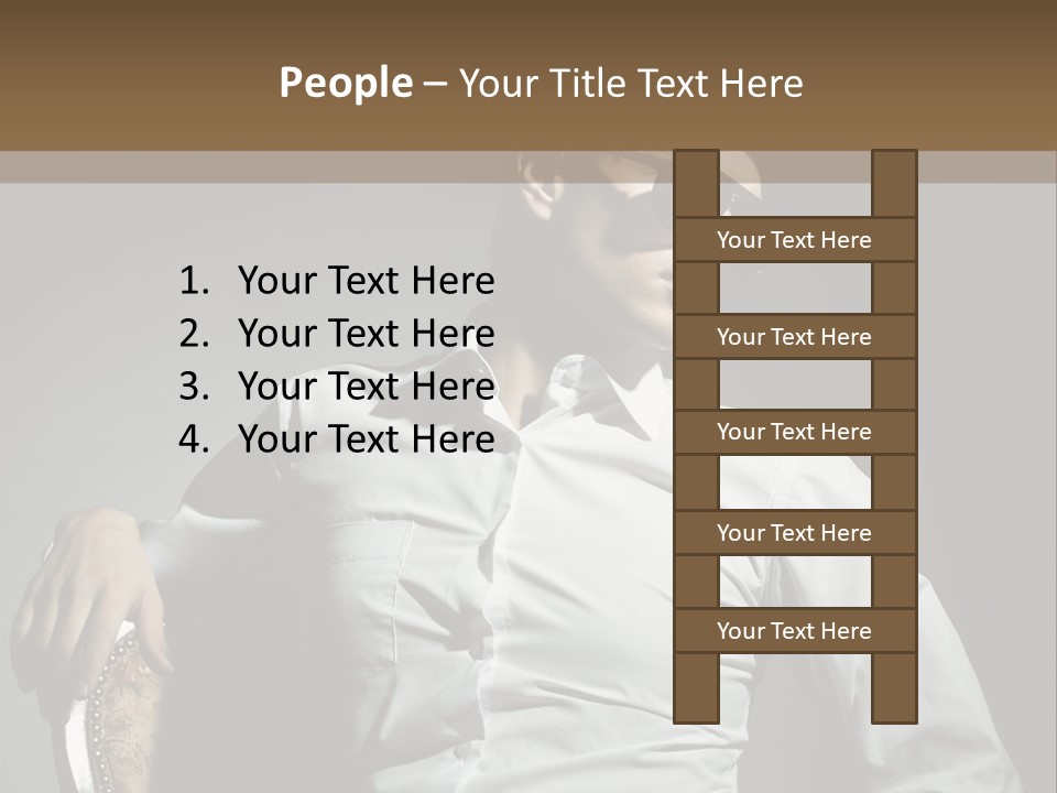 Glasses Dress Pose PowerPoint Template