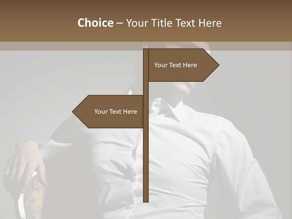 Glasses Dress Pose PowerPoint Template