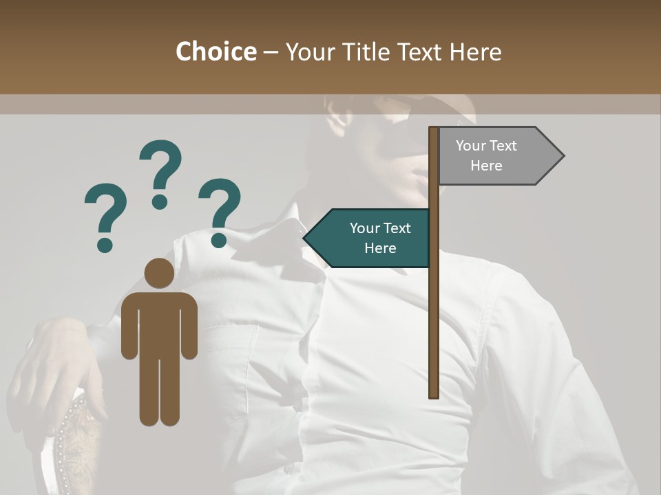 Glasses Dress Pose PowerPoint Template