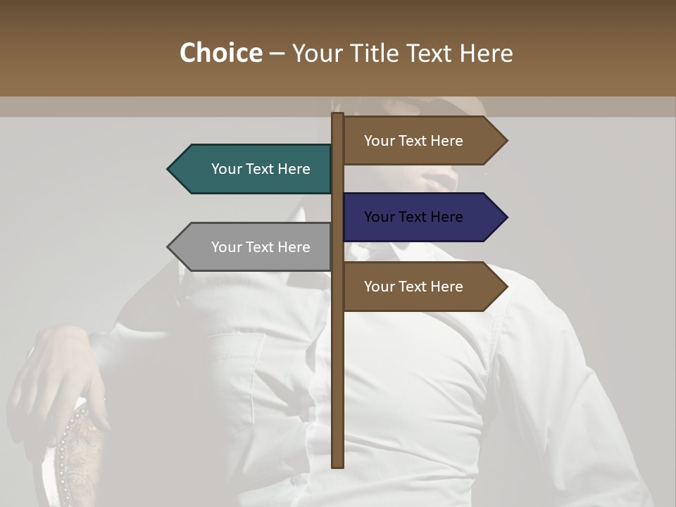 Glasses Dress Pose PowerPoint Template