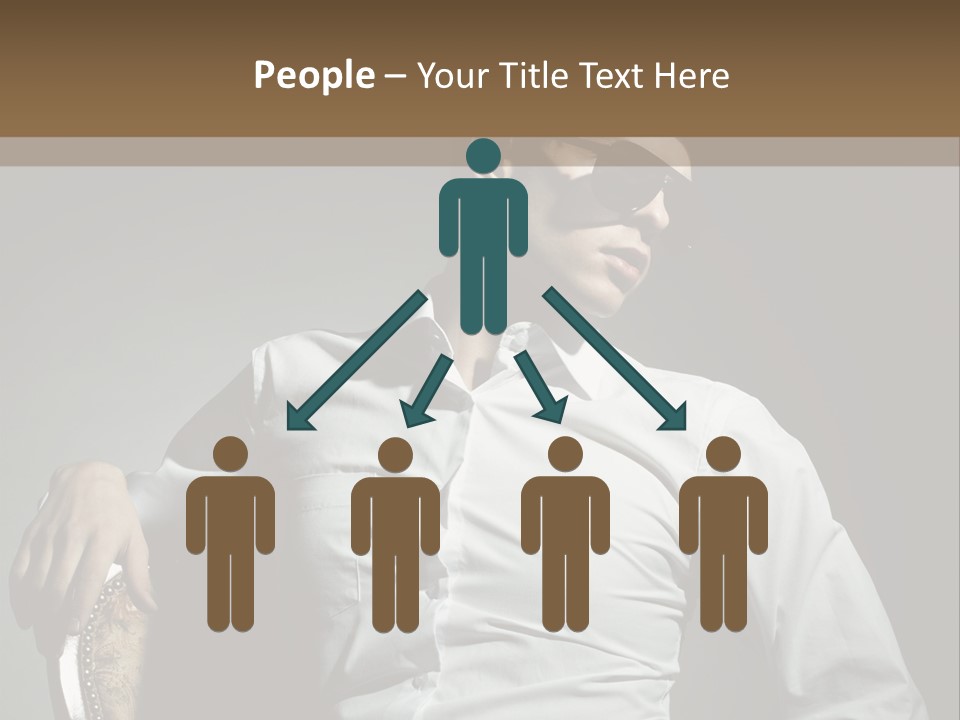 Glasses Dress Pose PowerPoint Template