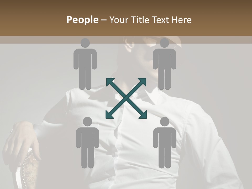 Glasses Dress Pose PowerPoint Template