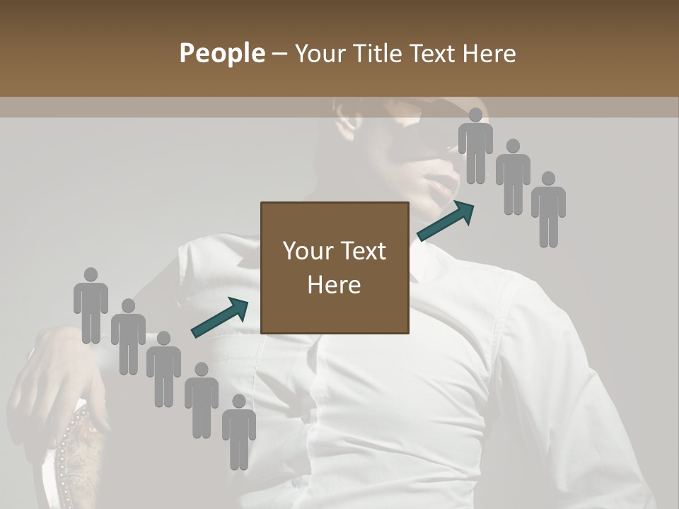 Glasses Dress Pose PowerPoint Template