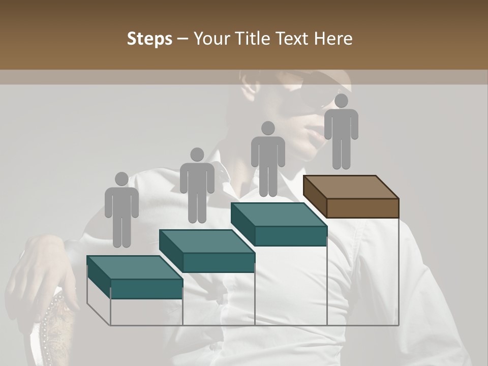 Glasses Dress Pose PowerPoint Template