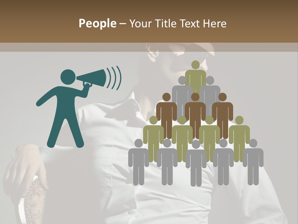 Glasses Dress Pose PowerPoint Template