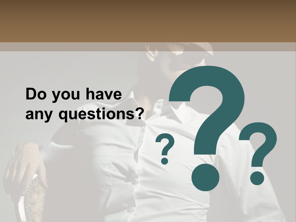 Glasses Dress Pose PowerPoint Template