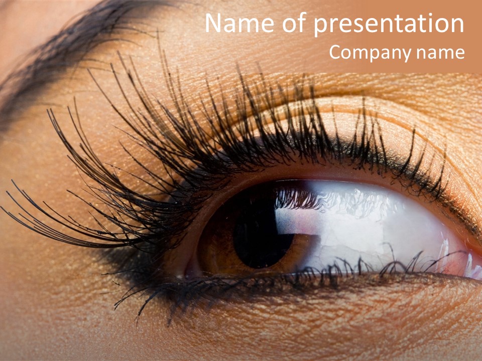 Mascara Eyeball Make Up PowerPoint Template