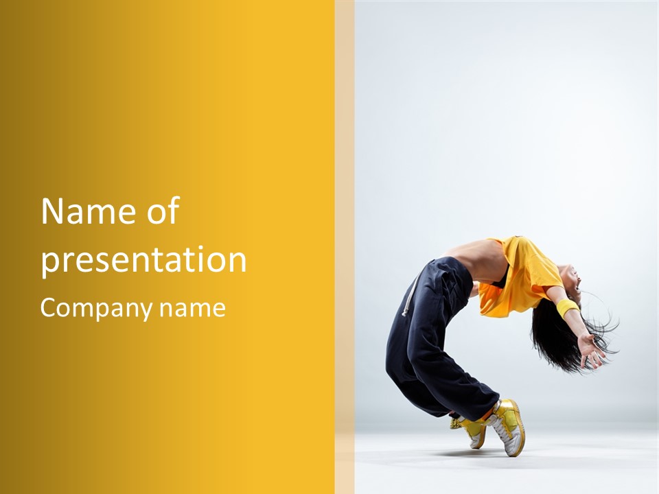 Jump Acrobat Woman PowerPoint Template