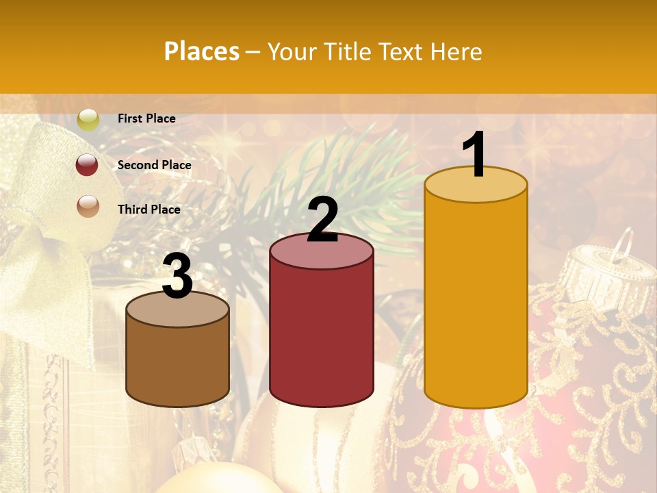 Decoration Card Golden PowerPoint Template