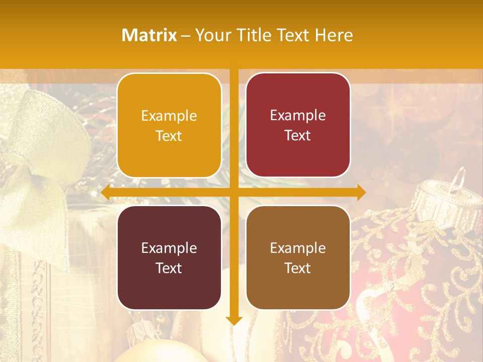 Decoration Card Golden PowerPoint Template