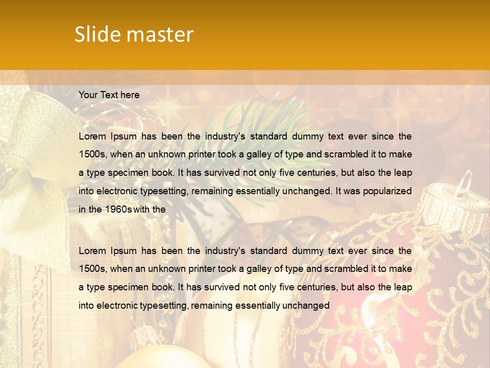 Decoration Card Golden PowerPoint Template