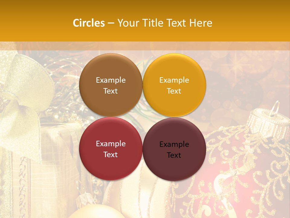 Decoration Card Golden PowerPoint Template