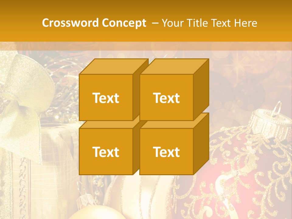 Decoration Card Golden PowerPoint Template