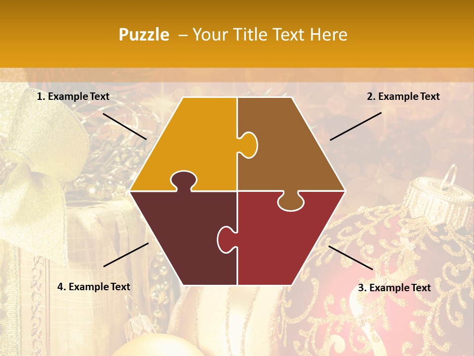 Decoration Card Golden PowerPoint Template