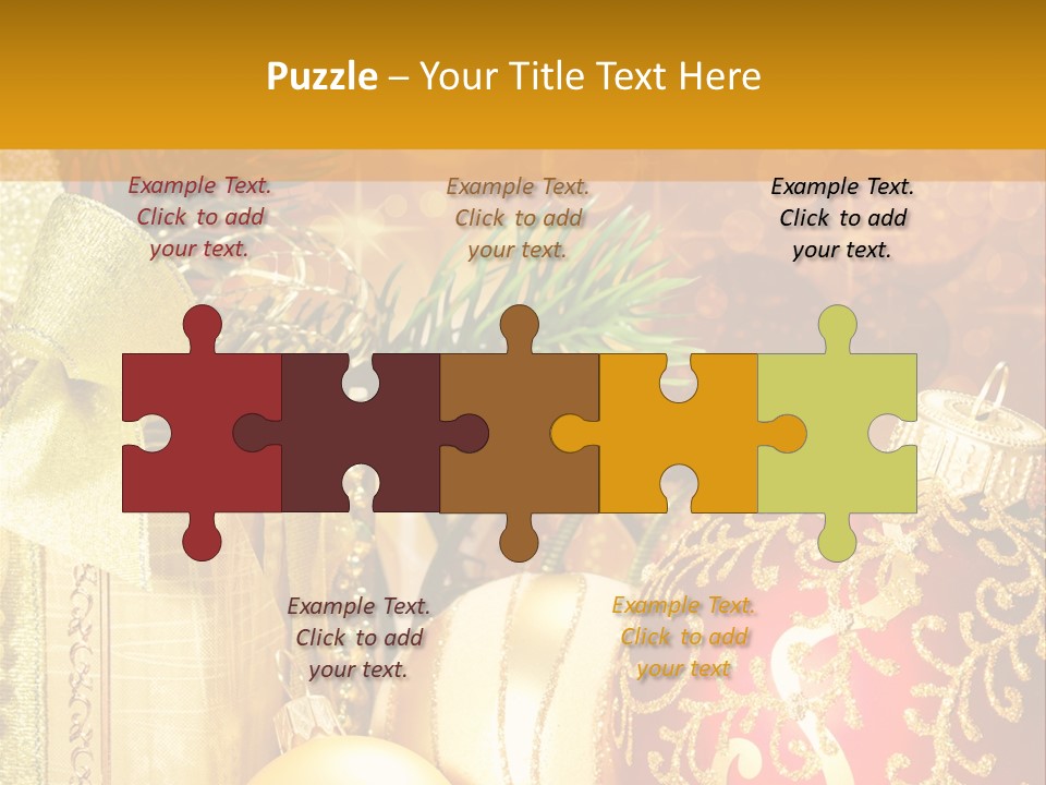 Decoration Card Golden PowerPoint Template