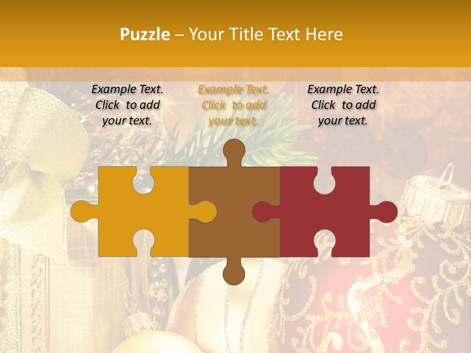 Decoration Card Golden PowerPoint Template