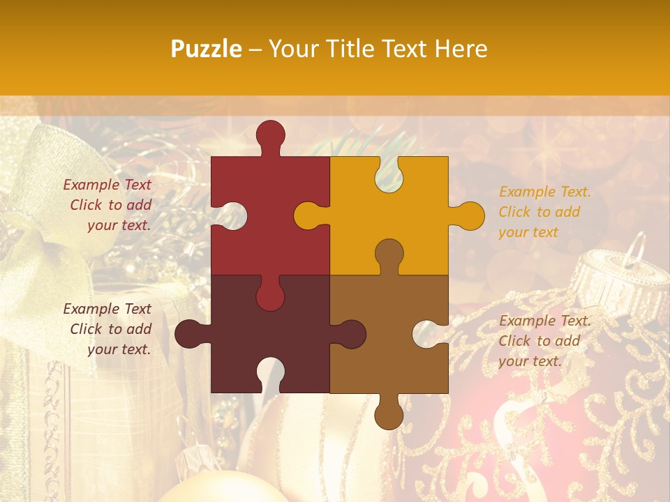 Decoration Card Golden PowerPoint Template