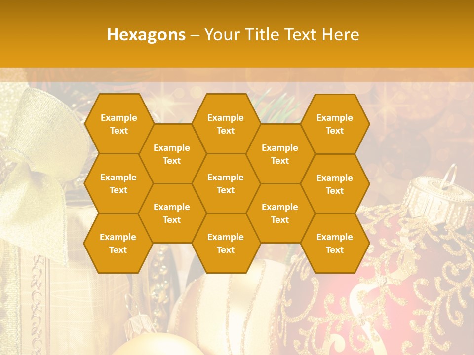 Decoration Card Golden PowerPoint Template