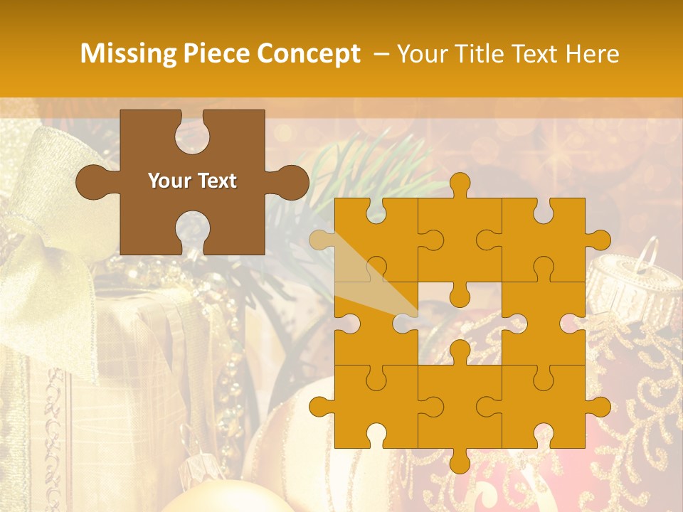 Decoration Card Golden PowerPoint Template