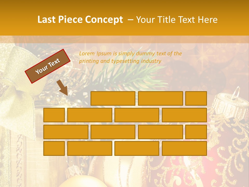 Decoration Card Golden PowerPoint Template