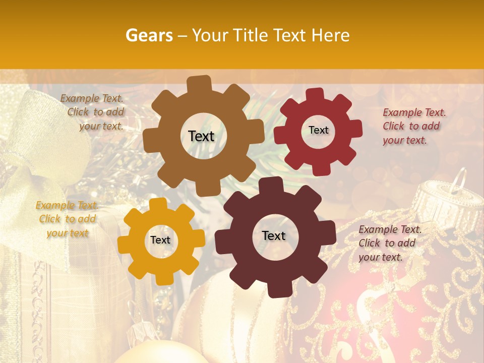 Decoration Card Golden PowerPoint Template