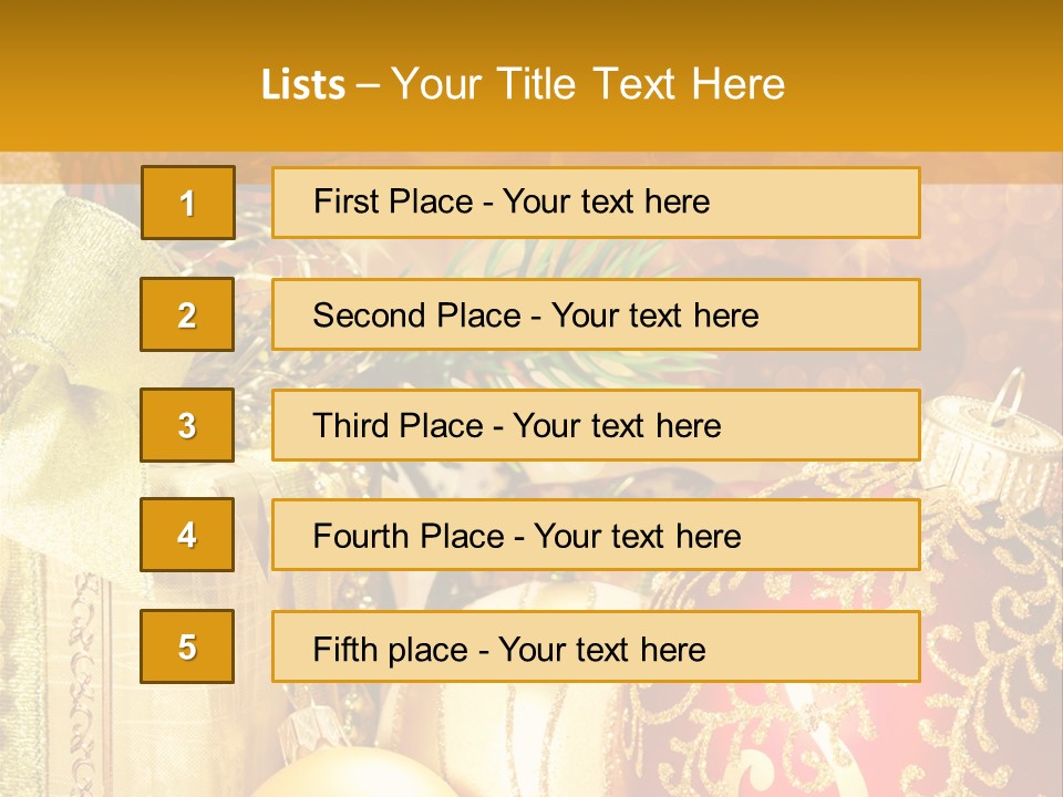 Decoration Card Golden PowerPoint Template