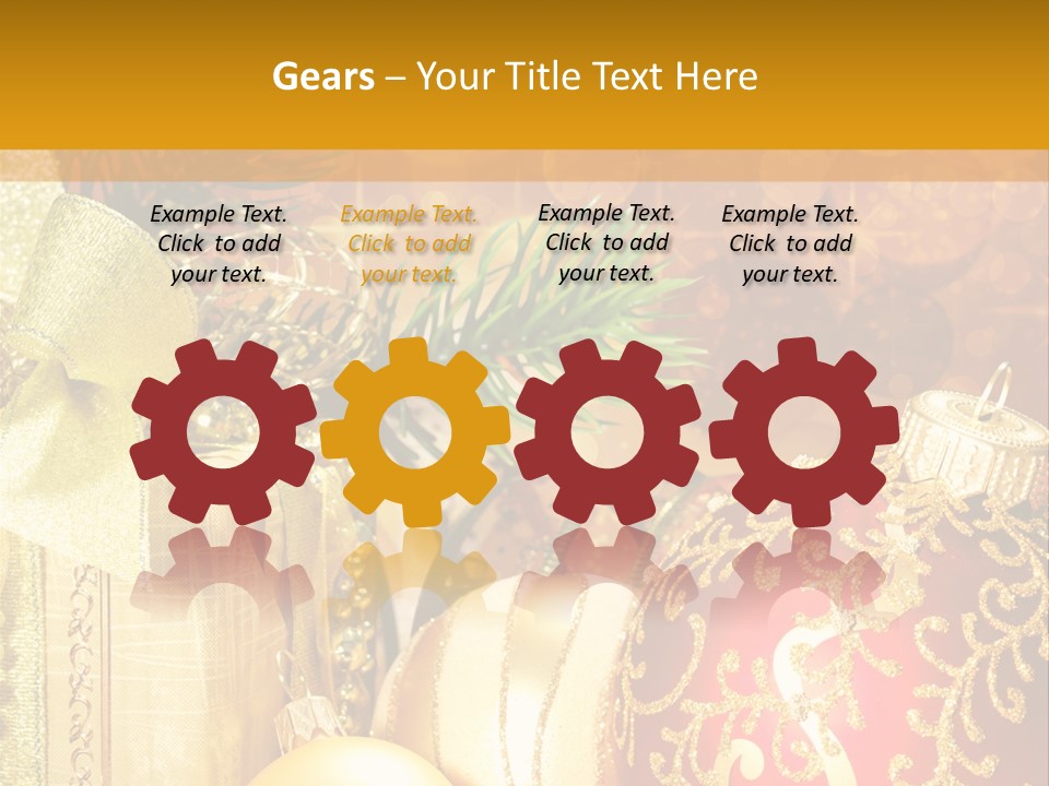 Decoration Card Golden PowerPoint Template