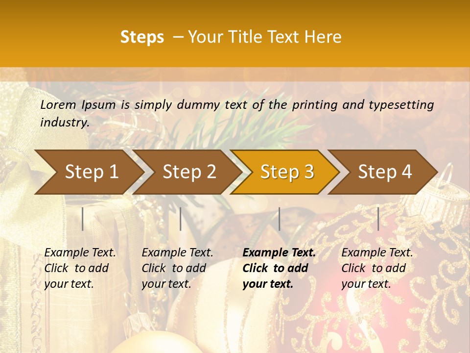 Decoration Card Golden PowerPoint Template