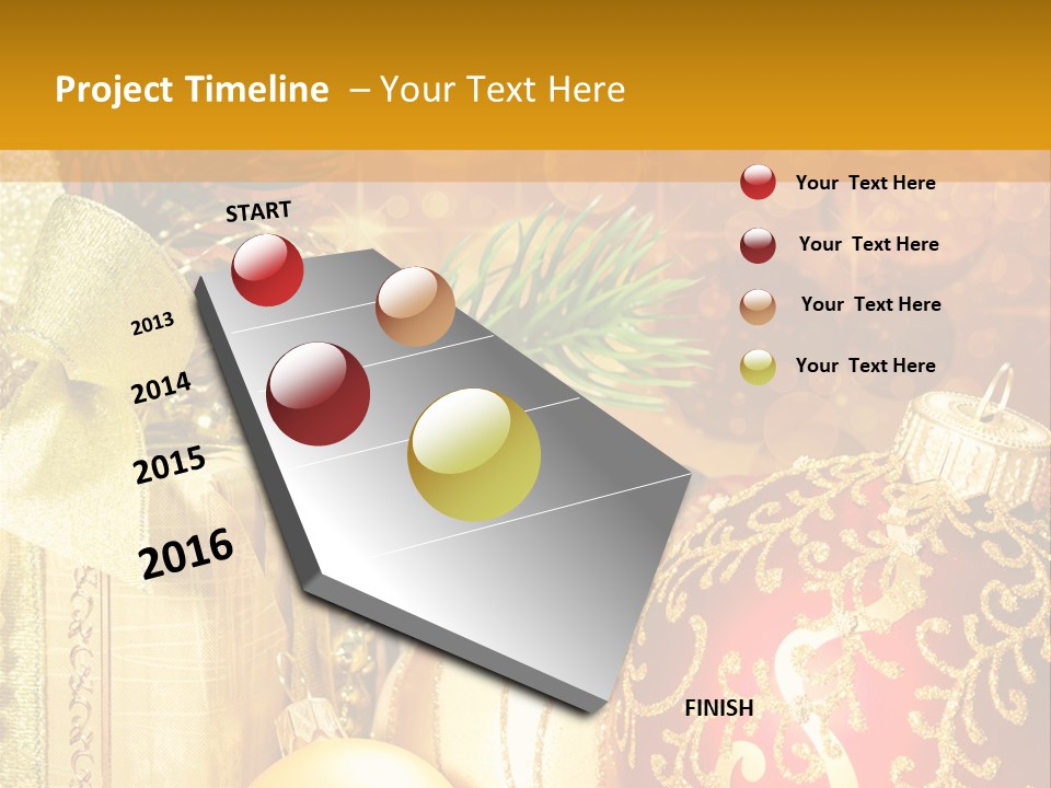Decoration Card Golden PowerPoint Template