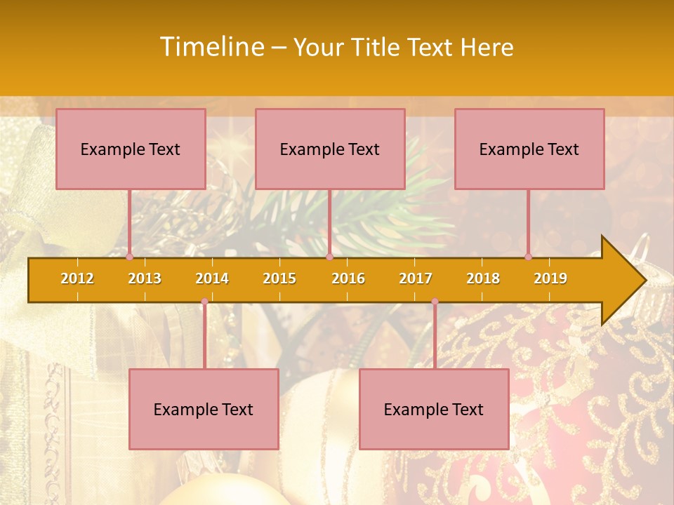 Decoration Card Golden PowerPoint Template