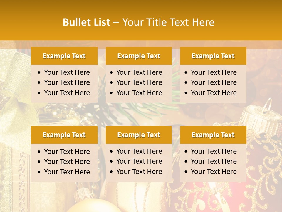 Decoration Card Golden PowerPoint Template