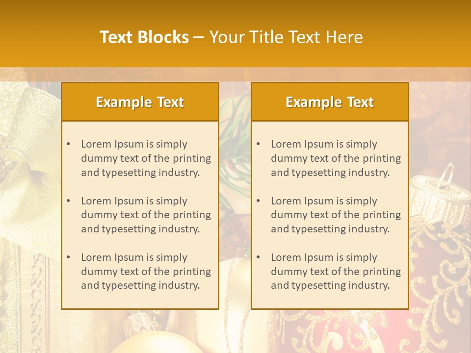 Decoration Card Golden PowerPoint Template