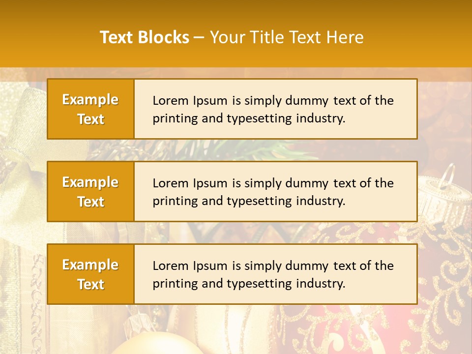 Decoration Card Golden PowerPoint Template