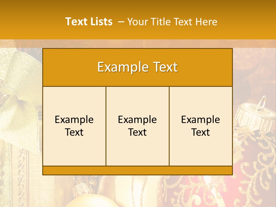 Decoration Card Golden PowerPoint Template