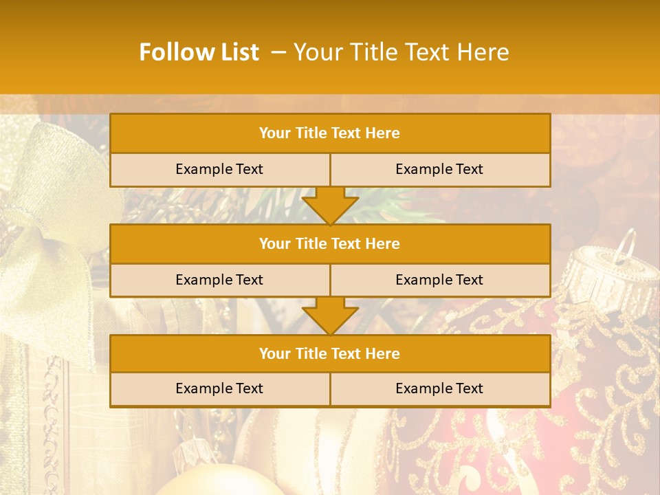 Decoration Card Golden PowerPoint Template