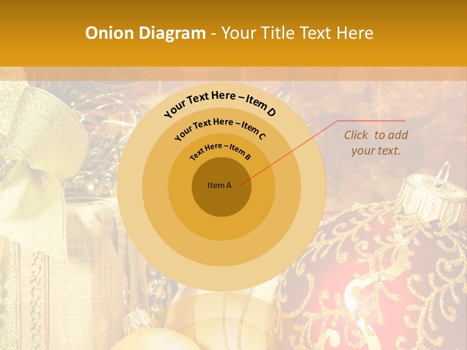 Decoration Card Golden PowerPoint Template