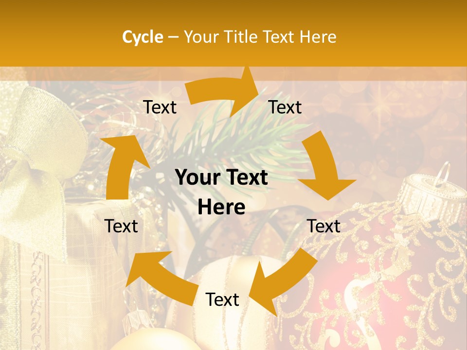 Decoration Card Golden PowerPoint Template