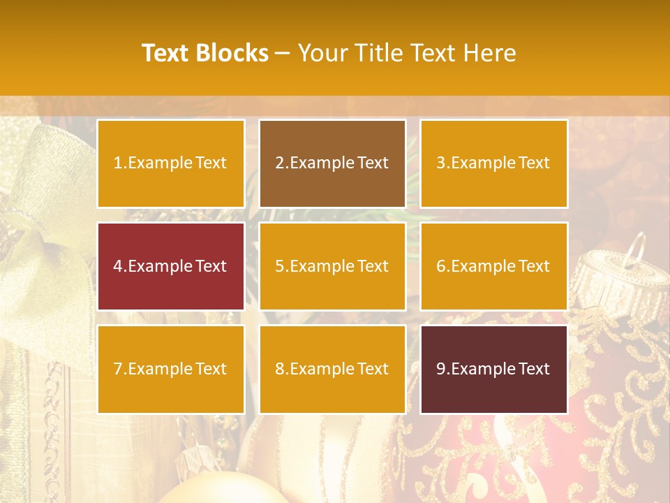 Decoration Card Golden PowerPoint Template