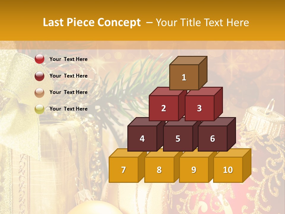 Decoration Card Golden PowerPoint Template