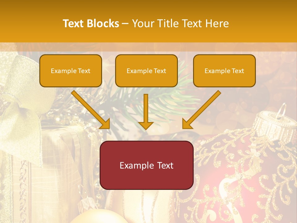 Decoration Card Golden PowerPoint Template