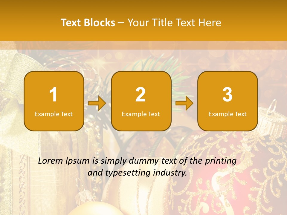 Decoration Card Golden PowerPoint Template