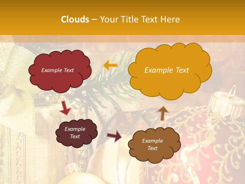 Decoration Card Golden PowerPoint Template