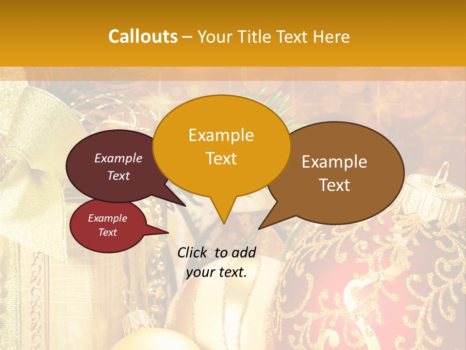 Decoration Card Golden PowerPoint Template