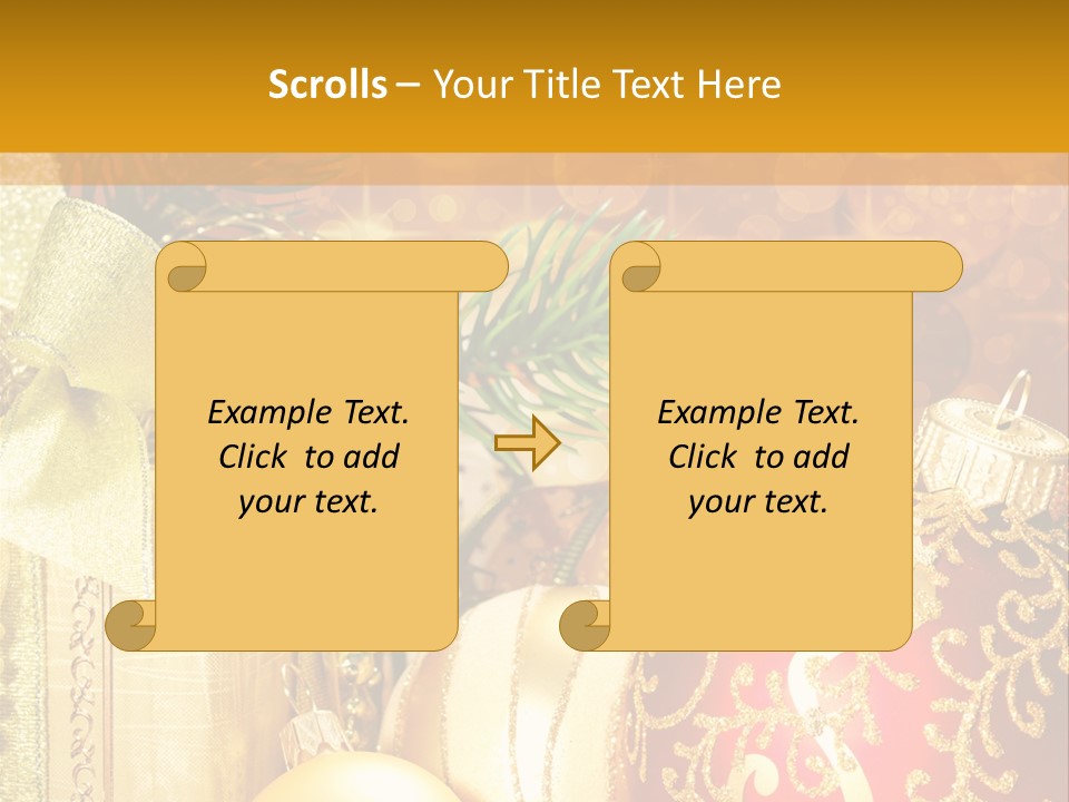 Decoration Card Golden PowerPoint Template