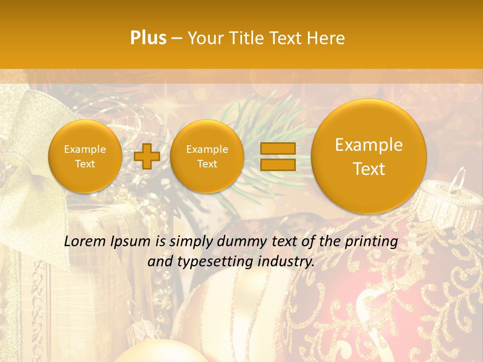 Decoration Card Golden PowerPoint Template