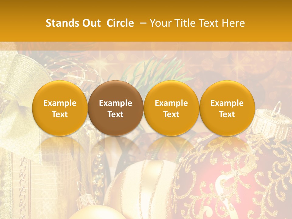 Decoration Card Golden PowerPoint Template