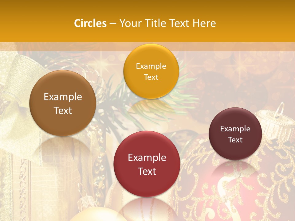 Decoration Card Golden PowerPoint Template