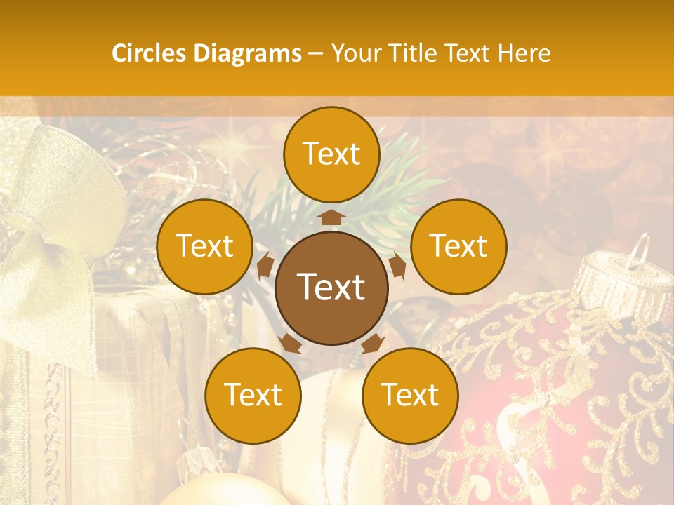 Decoration Card Golden PowerPoint Template