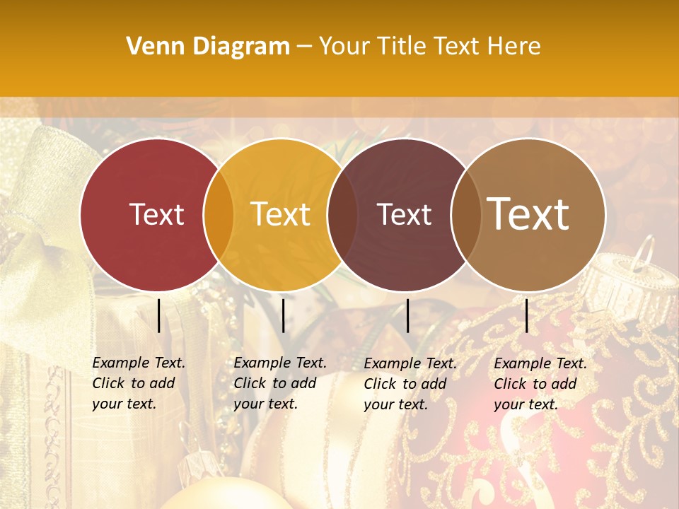 Decoration Card Golden PowerPoint Template