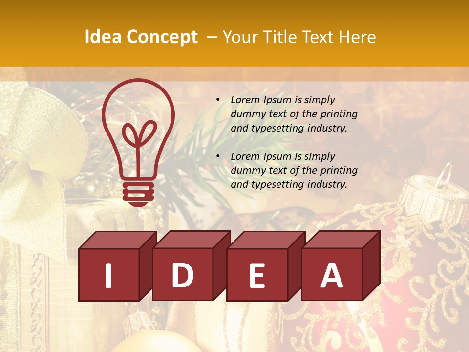 Decoration Card Golden PowerPoint Template